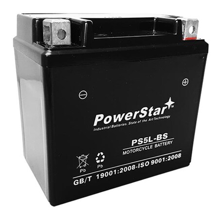 PowerStar PS5L-BS-8854 Polaris ATV 50CC 2003 Scrambler 50 Replacement Battery
